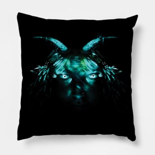 Blue spirit in the dark Pillow