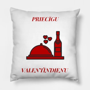 Priecīgu valentīndienu latviski latviešu valoda Pillow