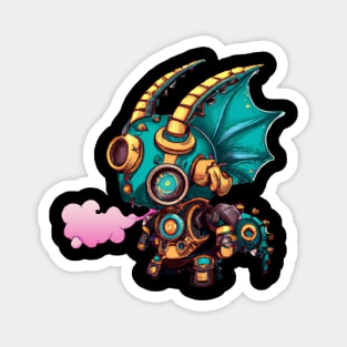 Steampunk Kawaii Dragon Robot Magnet