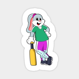 Rabbit at Cricket with Cricket bat Magnet