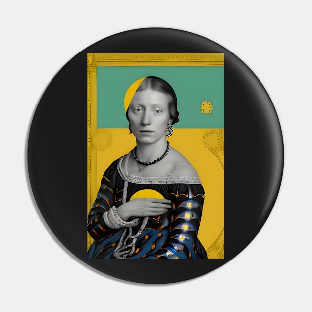 Renaissance Abstract Portrait Pin by Bootyfreeze