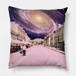 Downtown - Space Aesthetic, Retro Futurism, Sci Fi Pillow