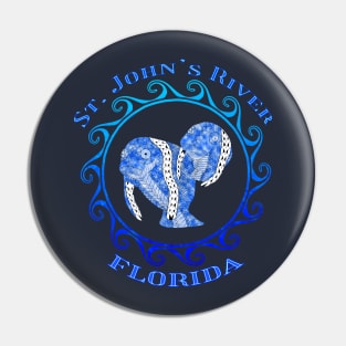 St. John's River Florida Vacation Tribal Manatees Pin