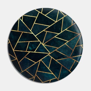 Geometric Green Stone Pin