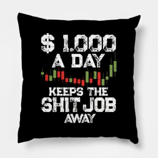 Quit Day Job Day Trader Motivation Stock Forex Trading Pillow