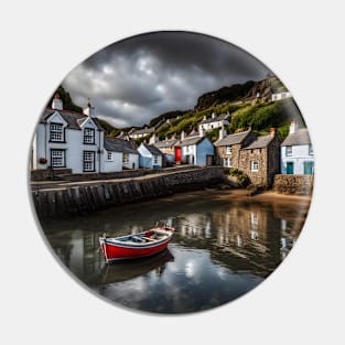 Cornish Fishing Village Pin