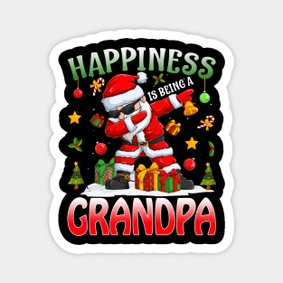 Happiness Is Being A Grandpa Santa Christmas Magnet