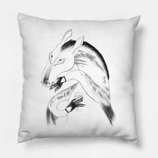 Ganster horse with wine.  Anthropomorphic horse bandit Pillow