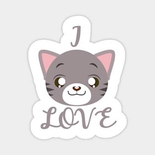 I LOVE CATS, COOL Magnet