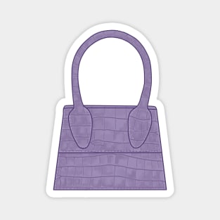 Purple leather crocodile skin miniature hand bag Magnet