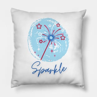 Patriotic Stars and Sparke Design Pillow