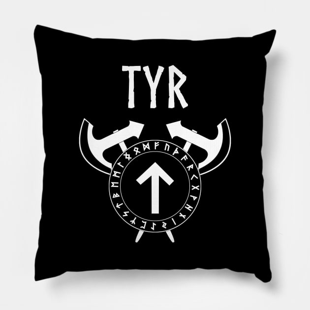 Tyr Viking Warrior God Pillow by AgemaApparel