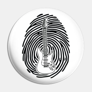 Fingerprint Electric Guitar Outline Light Theme Pin