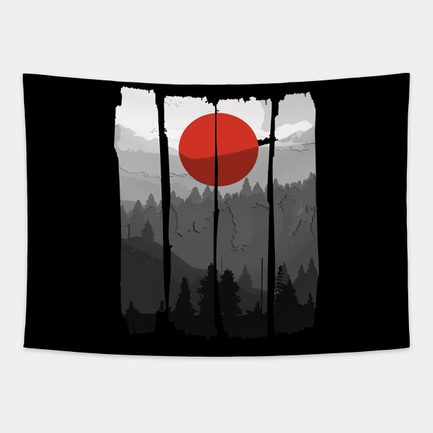 Japanese Sunrise Tapestry by Design Seventytwo