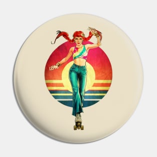 Rollergirl loves music Pin