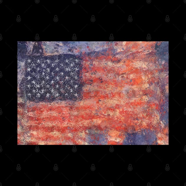 United States of America Flag Abstract Rain USA by HappyGiftArt