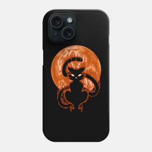 Black Cat in the Moon Phone Case