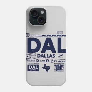 Vintage Dallas DAL Airport Code Travel Day Retro Travel Tag Texas Phone Case