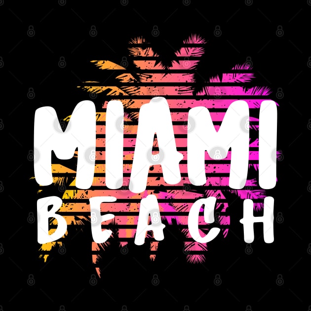 Miami Beach Florida City Palm Trees Sunset Design by FilsonDesigns