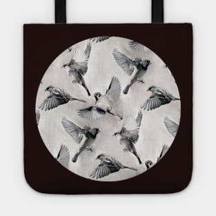 Sparrow Flight - monochrome Tote