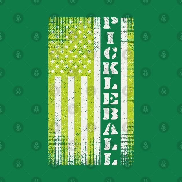 Vintage Pickleball American Flag by Etopix