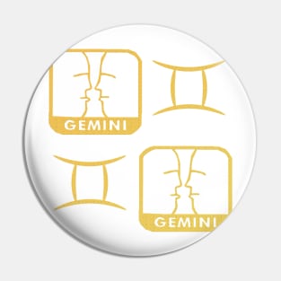 Gemini Birth Sign - Yellow Pin