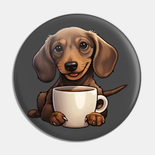 Dachshund Coffee | Dachshund Lover | Doxie Graphic | Dachshund Mom & Dad Pin