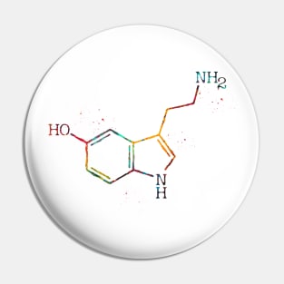 Serotonin Molecule Pin