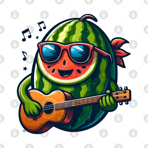 Melon Playing Guitar by Graceful Designs