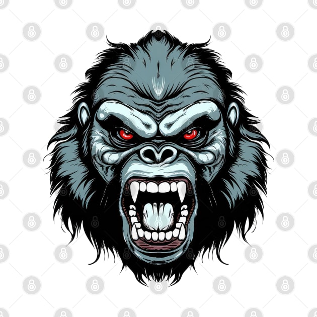 Angry gorilla by RosaliArt