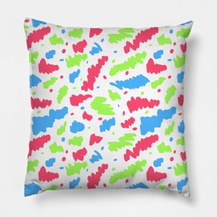 Colorful scribble pattern painted with marker on white background Pillow