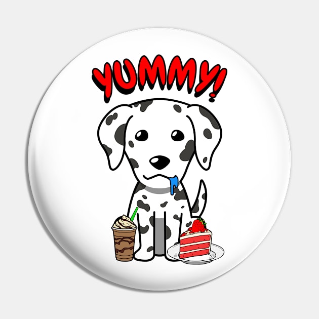 Cute dalmatian dog is having coffee and cake Pin by Pet Station