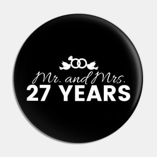 27th Wedding Anniversary Couples Gift Pin