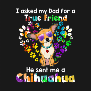 I Asked My Dad For A true Friend He Sent Me A chih T-Shirt