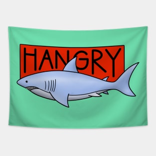 Hangry Shark Blue Tapestry