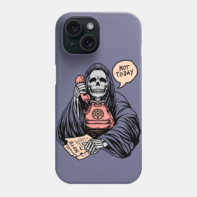 Not Today Satan // Funny Grim Reaper Cartoon Phone Case by SLAG_Creative