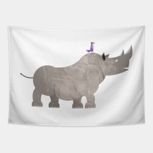 Animals in the nursery - rhino with a little friend Tapestry