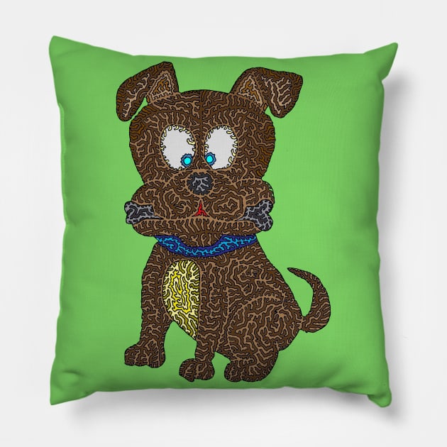 Little Mr. Fuzzypants Pillow by NightserFineArts