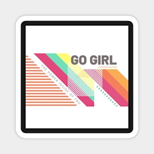 Geometric art linear Girl Power Magnet