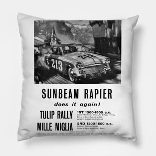 A vintage advert for  the Sunbeam Rapier Pillow