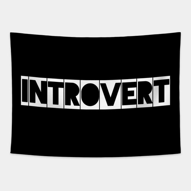 Introvert-Stencil white Tapestry by Blacksun Apparel