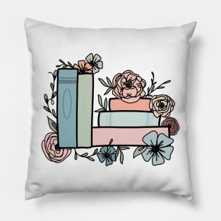 Books and Flowers Pillow