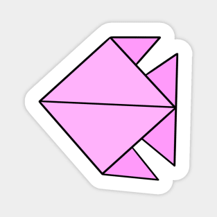 Pink origami fish Magnet