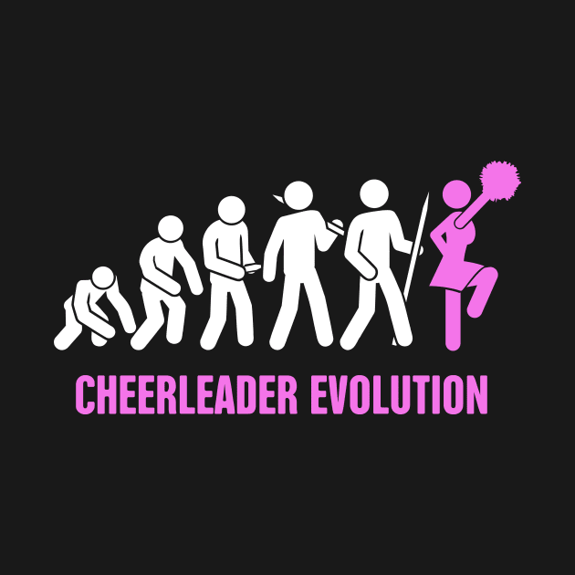 Evolution | Cute And Funny Cheerleading Cheerleader by MeatMan