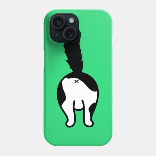 cat butt black and white wth fluffy tail Phone Case