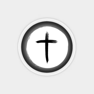 Christian Cross Solar Eclipse - White Edition Magnet