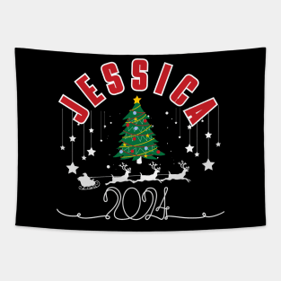 Jessica Christmas Cute 2023 Family Women's Christmas Jessica Holiday Tapestry
