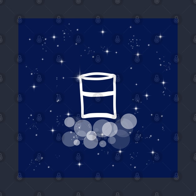 barrel, container, vessel, oil, petroleum, illustration, night, cosmoc, space, galaxy, stars by grafinya