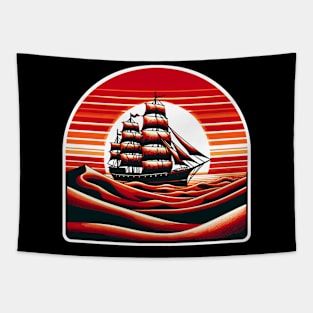 Ship in the Red Desert Tapestry