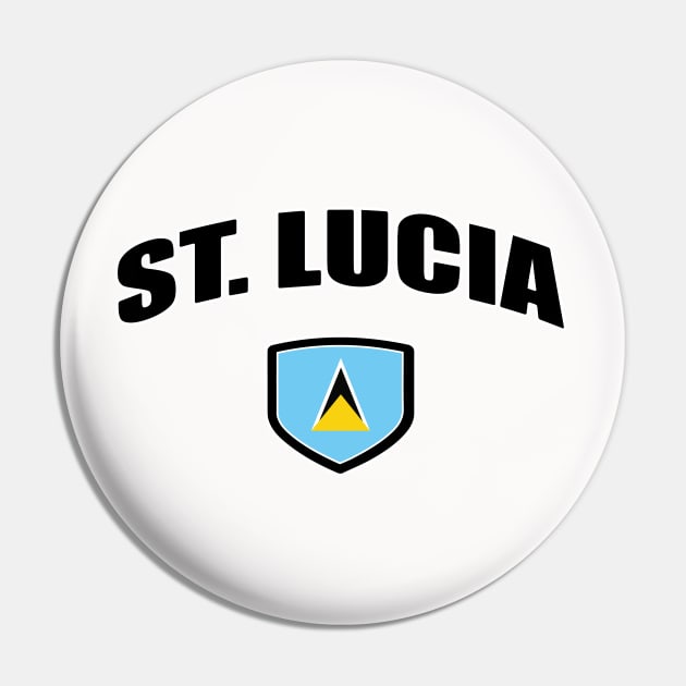 St Lucia National National Flag Shield Pin by IslandConcepts